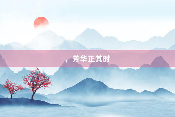 ，芳华正其时